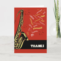 Jazz Saxophone Thank You Card