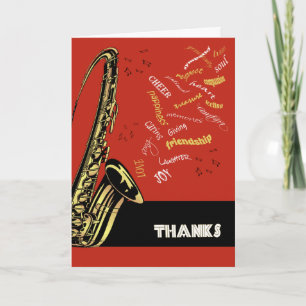 Jazz Saxophone Thank You Card