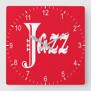 Jazz sign square wall clock