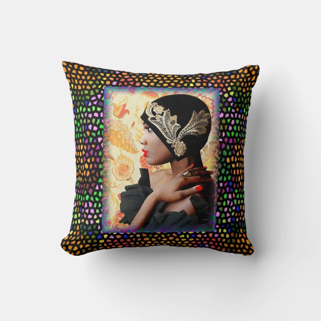 Jazz Singer Harlem Renaissance Cushion (Front)