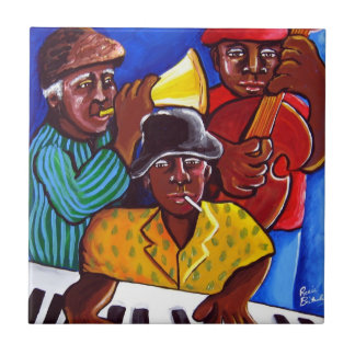 Jazz Trio African American Folk Art Tile