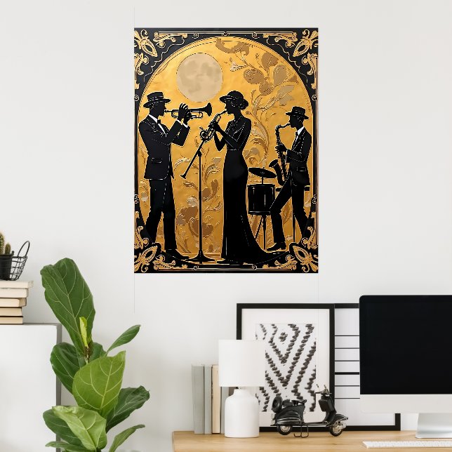 Jazz Trio in Gold Poster (Home Office)
