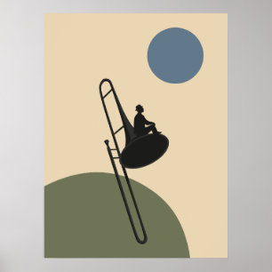 Jazz Trombone Print Bauhaus Music