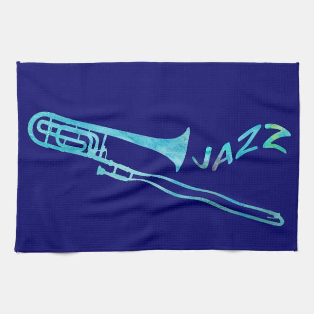 Jazz Trombone Tea Towel (Horizontal)