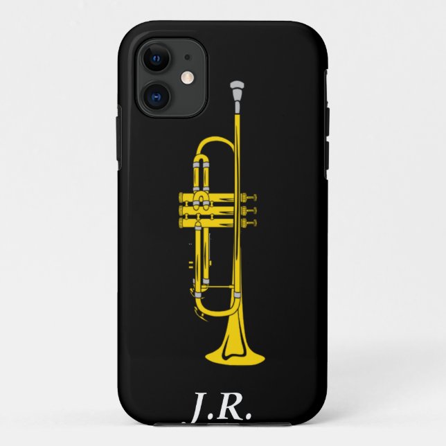 Jazz Trumpet add your Initials case-mate  Iphone4 Case-Mate iPhone Case (Back)