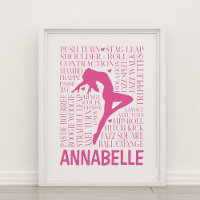 Jazz Word Cloud Hot Pink Wall Art