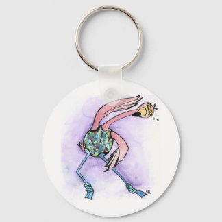 Jazzercise Flamingo Key Ring
