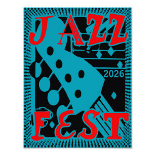 JazzFest Guitar add date, edit text Photo Print