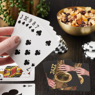 Jazzman Playing Gold Saxophone Cards