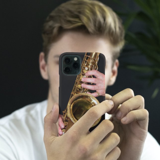 Jazzman Playing Gold Saxophone Photo (In Situ)