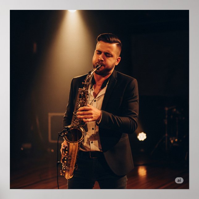 Jazzman Saxophone Player Poster (Front)