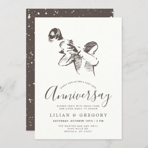 Jazzy Anniversary   Jazz Music Themed Party Invitation