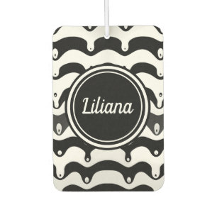 Jazzy Black and White Melting Zebra Stripes Car Air Freshener