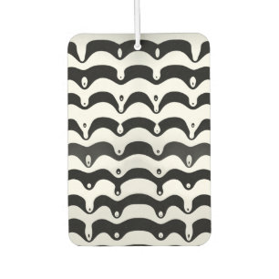 Jazzy Black and White Melting Zebra Stripes Car Air Freshener