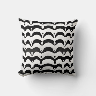 Jazzy Black and White Melting Zebra Stripes Cushion