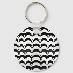 Jazzy Black and White Melting Zebra Stripes Key Ring