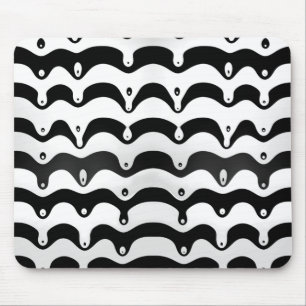 Jazzy Black and White Melting Zebra Stripes Mouse Pad