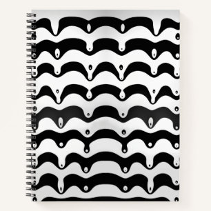 Jazzy Black and White Melting Zebra Stripes Notebook