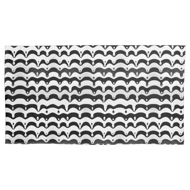 Jazzy Black & White Melting Zebra Stripes Pillowcase (Front)