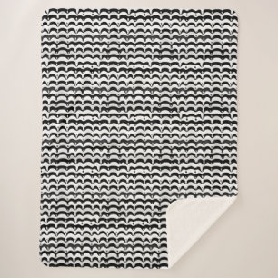 Jazzy Black & White Melting Zebra Stripes Sherpa Blanket