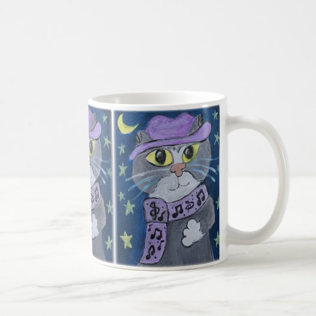 Jazzy Cat Painting Coffee Mug (Right)