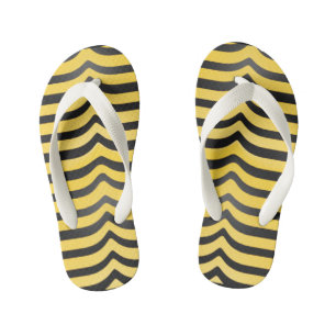Jazzy Cute Black and Yellow Striped Bumblebee Kid's Thongs