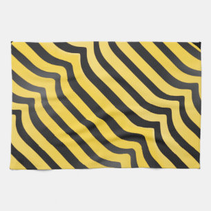 Jazzy Cute Black & Yellow Striped Bumblebee Tea Towel