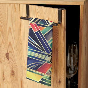Jazzy Geometric Elegant Classic Boho Art Tea Towel