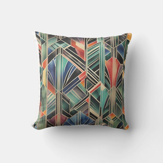 Jazzy Geometric  Elegant Classic Boho Geometrical  Cushion (Front)
