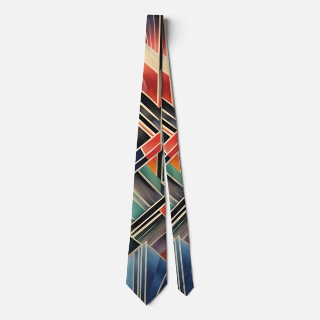 Jazzy Geometric  Elegant Classic Boho Geometrical  Tie (Front)