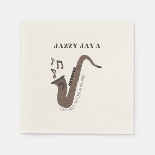 Jazzy Java-Coffee Beans-Saxophone- Napkin