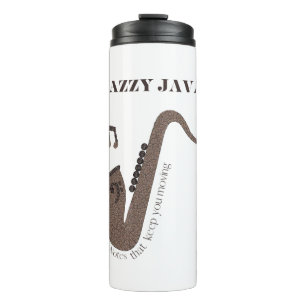 Jazzy Java-Saxophone-Coffee Beans- Thermal Tumbler