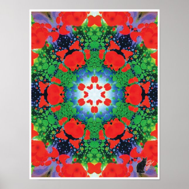 Jazzy Kinetic Collage Kaleidoscope Poster (Front)