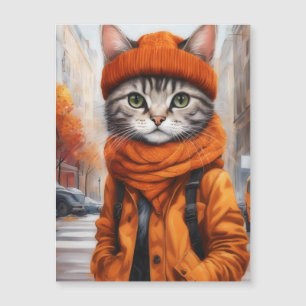 Jazzy Kitty  - October Vibes magnetic card
