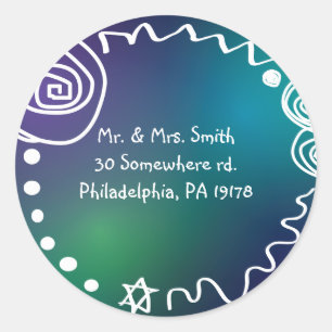 Jazzy Musical Bar Bat Mitzvah Invite Reply Sticker