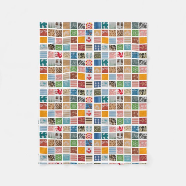 Jazzy Pyrex Fleece Throw Blanket (Front)