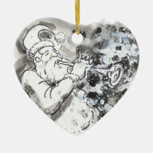 "Jazzy Santa" Ceramic Tree Decoration