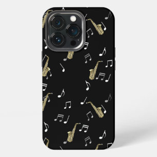 Jazzy Saxophone & Musical Notes iPhone 13 Pro Case