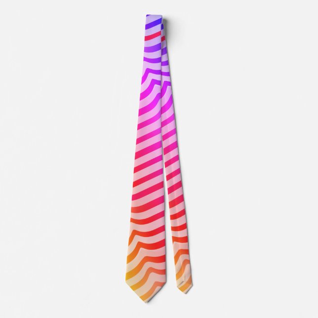 Jazzy Trippy Psychedelic Tropical Stripey Pattern  Tie (Front)