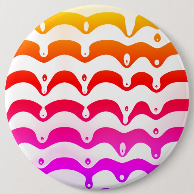 Jazzy Tropical Psychedelic Dripping Stripes 6 Cm Round Badge (Front)