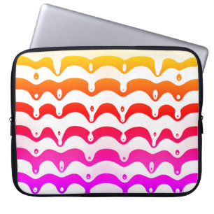 Jazzy Tropical Psychedelic Dripping Stripes Laptop Sleeve