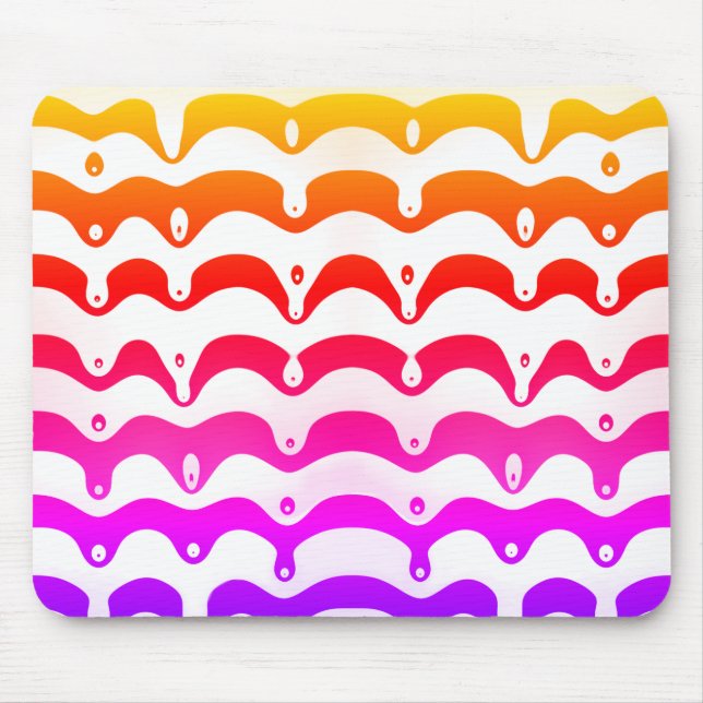 Jazzy Tropical Psychedelic Dripping Stripes Mouse Pad (Front)