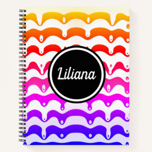 Jazzy Tropical psychedelic Dripping Stripes Notebook