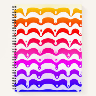 Jazzy Tropical Psychedelic Dripping Stripes Notebook