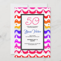 Jazzy Tropical Psychedelic Wavy Stripes