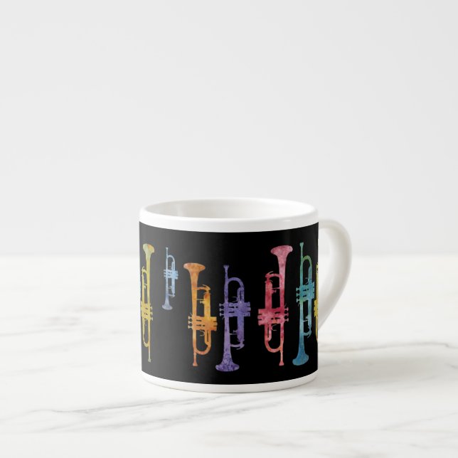 Jazzy Trumpets Espresso Cup (Front Right)