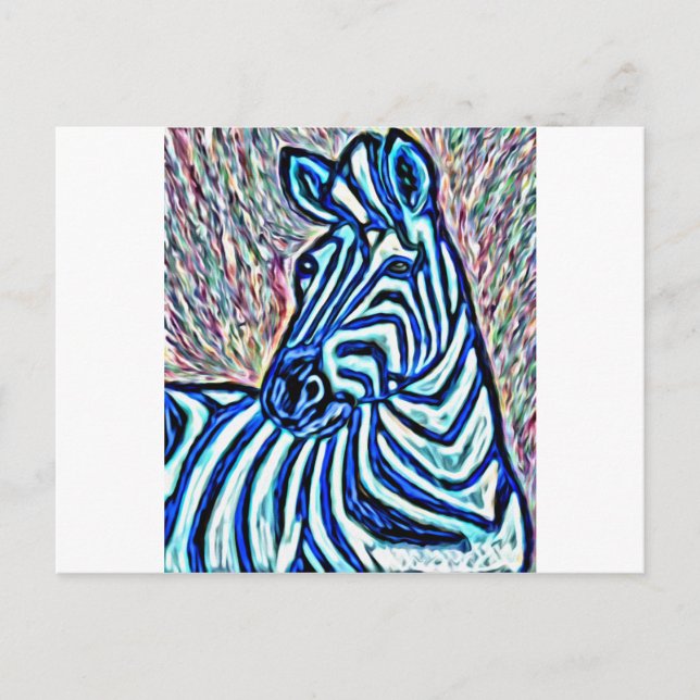 Jazzy zebra postcard (Front)