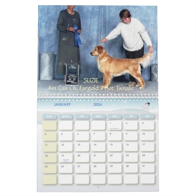 JBG Golden Retrievers 2007 Calendar (Jan 2026)