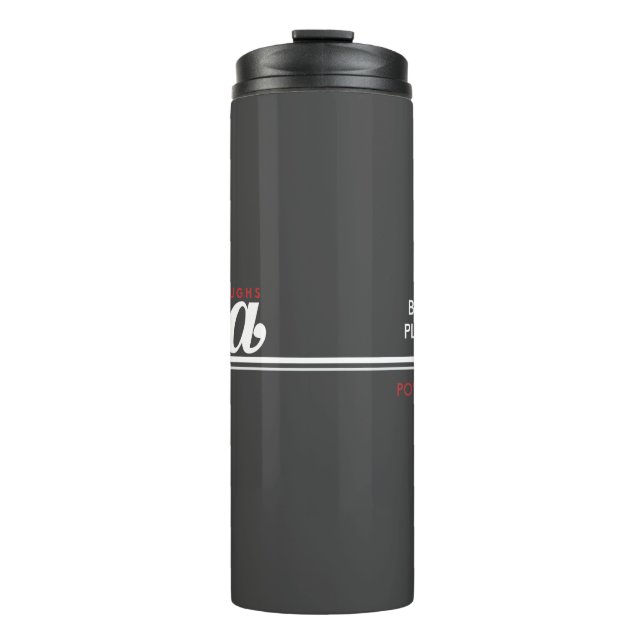 JBHS VMA Black with White Logo Customisable Thermal Tumbler (Front)