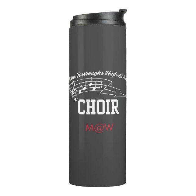JBHS VMA Black with White Logo Customizable Thermal Tumbler (Rotated Left)